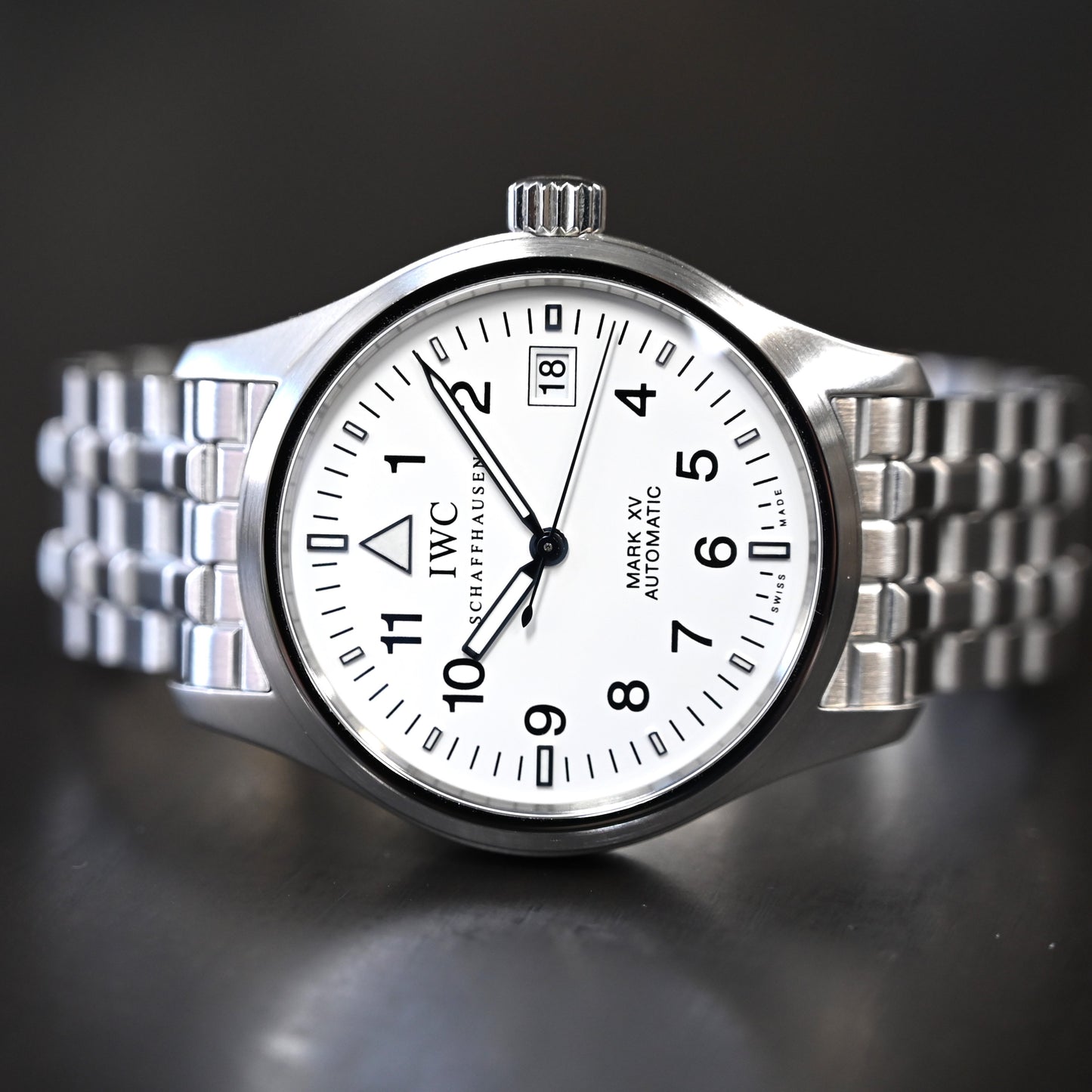 【IWC】マーク15 ブレスレット 白文字盤 IW3253 中古美品