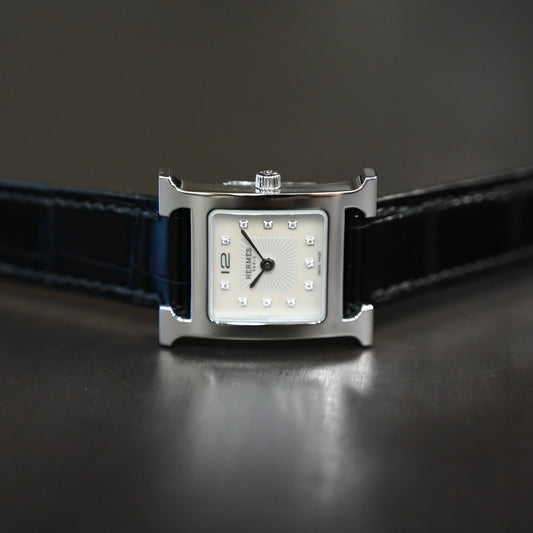 【HERMES】エルメス Hウオッチ シェル11Pダイヤ HH1.210.290