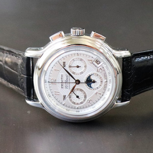 ゼニス【ZENITH】クロノマスターエルプリメロ ムーンフェイズ プラチナモデル 39.0240.410/01 中古美品