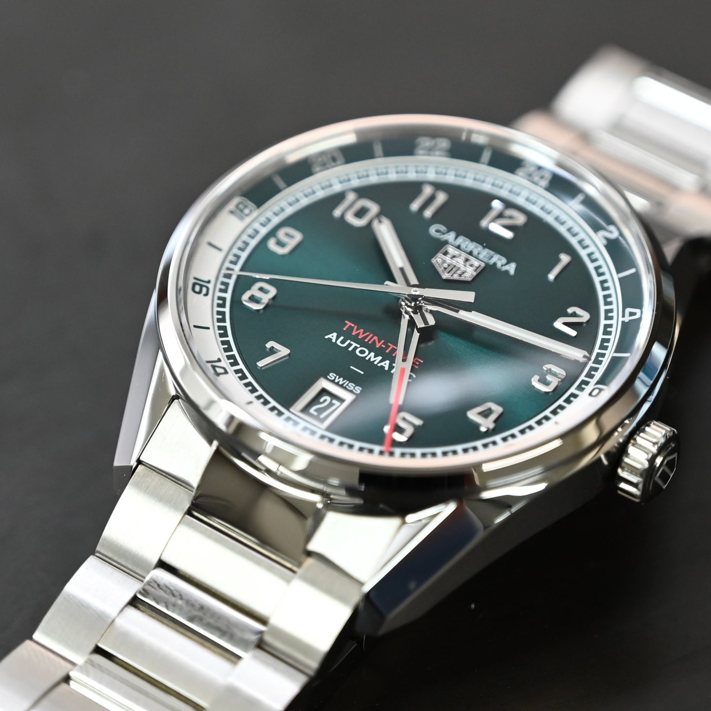 TAG HEUER】タグホイヤー カレラ デイト ツインタイム WDA2114.BA0043　中古極美品