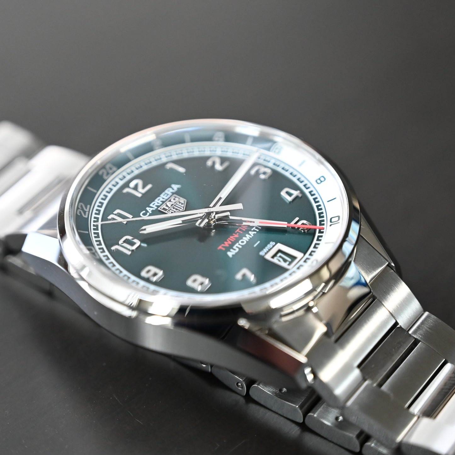 TAG HEUER】タグホイヤー カレラ デイト ツインタイム WDA2114.BA0043　中古極美品