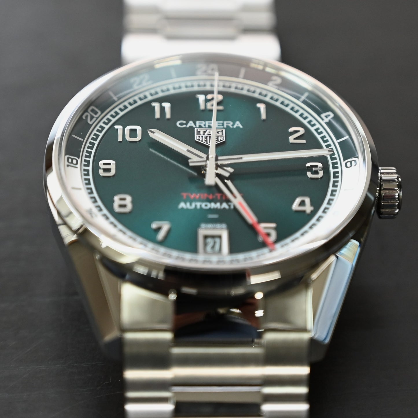 TAG HEUER】タグホイヤー カレラ デイト ツインタイム WDA2114.BA0043　中古極美品