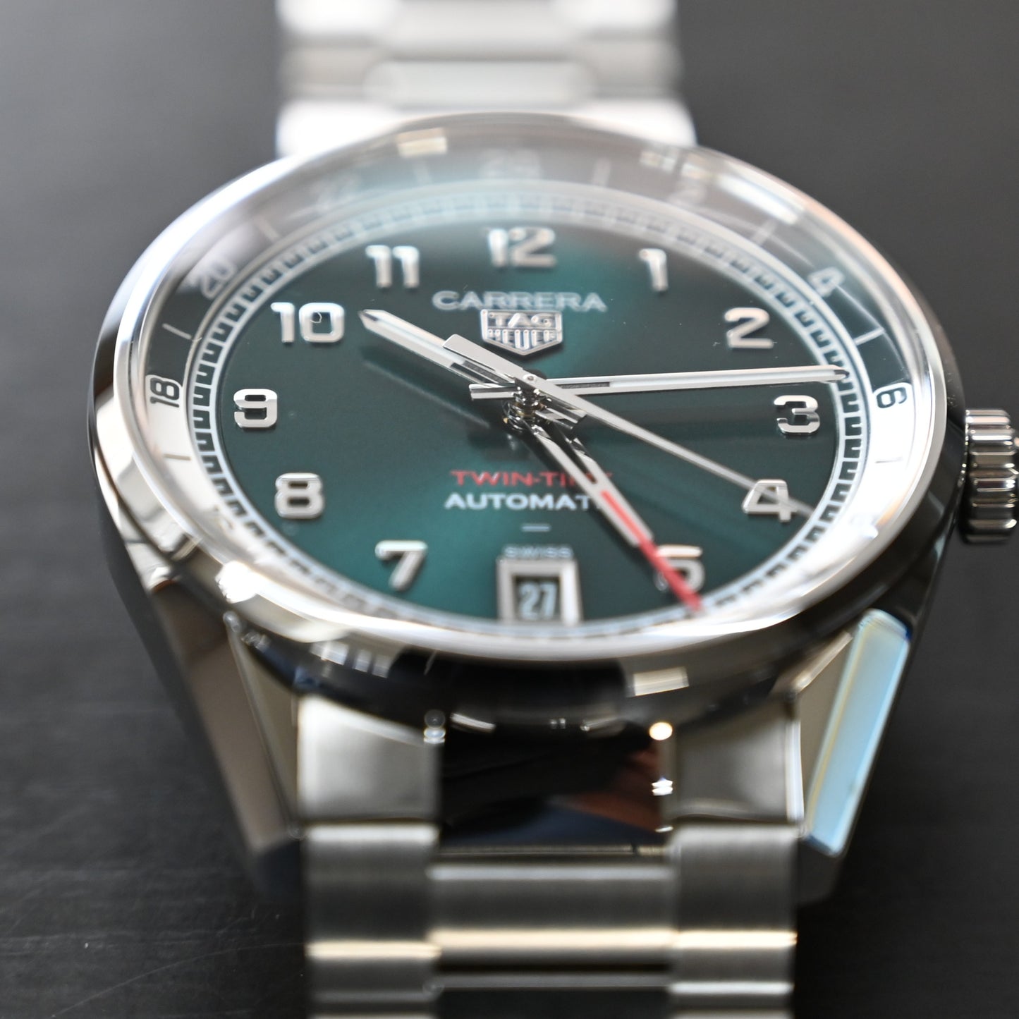 TAG HEUER】タグホイヤー カレラ デイト ツインタイム WDA2114.BA0043　中古極美品